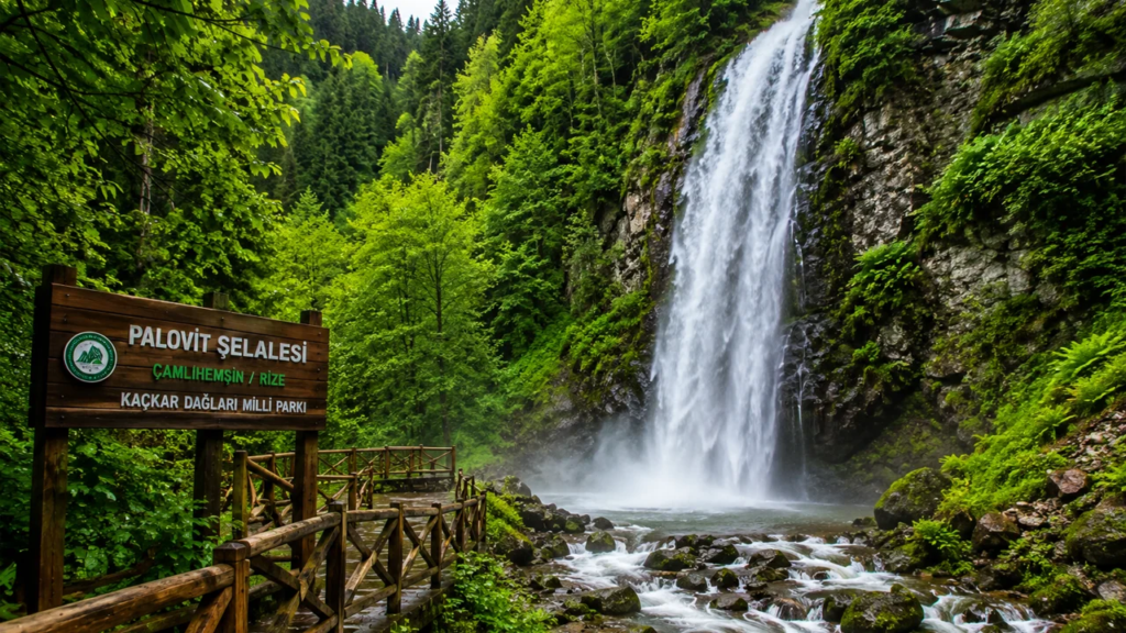 Rize Çamlıhemşin Palovit Şelalesi doğa manzarası