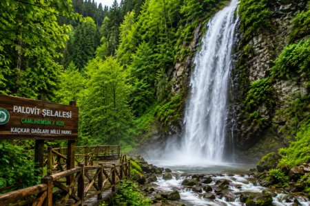 Rize Çamlıhemşin Palovit Şelalesi doğa manzarası
