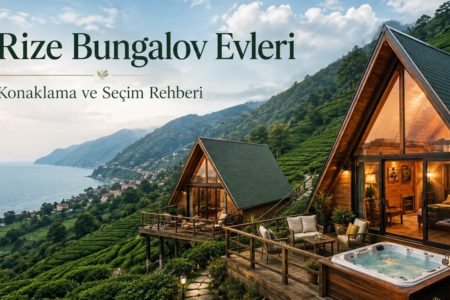 Rize’de deniz ve doğa manzaralı ahşap bungalov evleri
